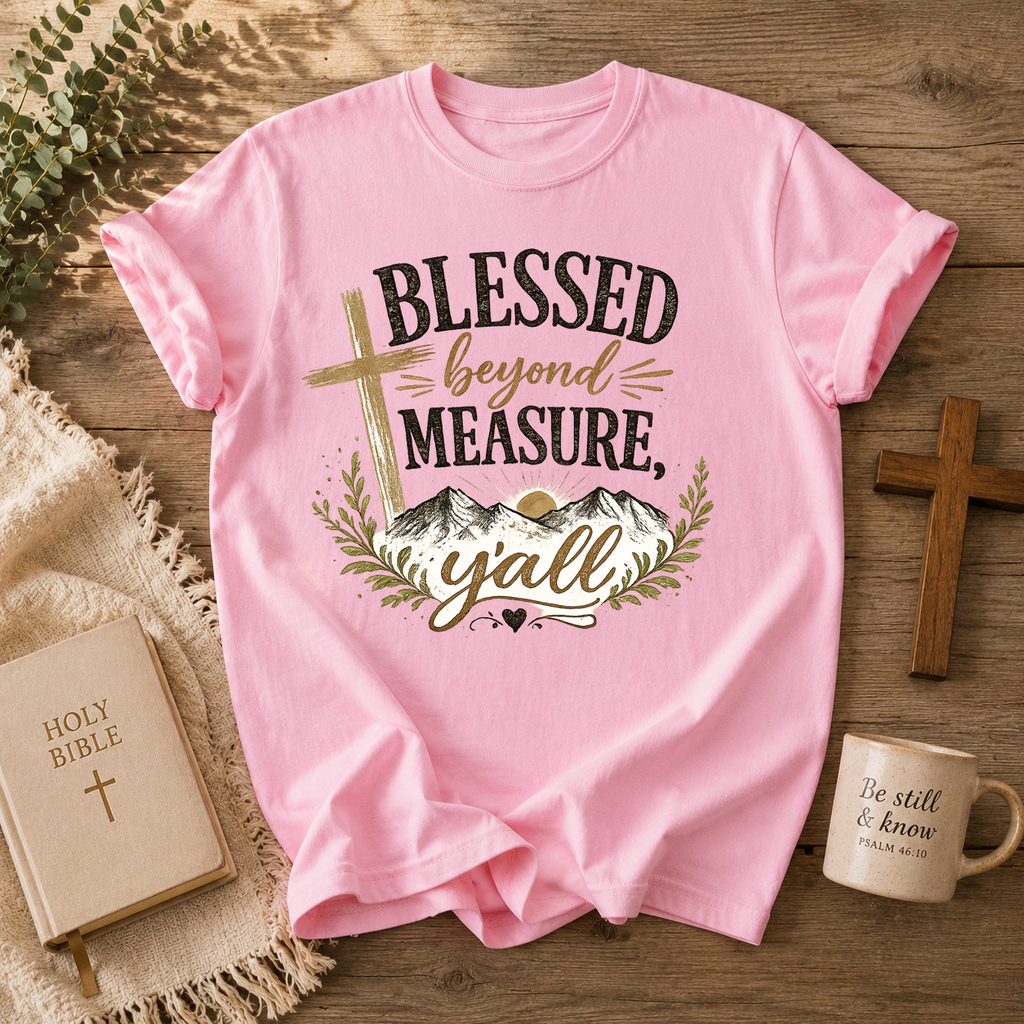 Blessed Beyond Measure Y'all, Faith, Jesus, Comfort Colors Tshirt