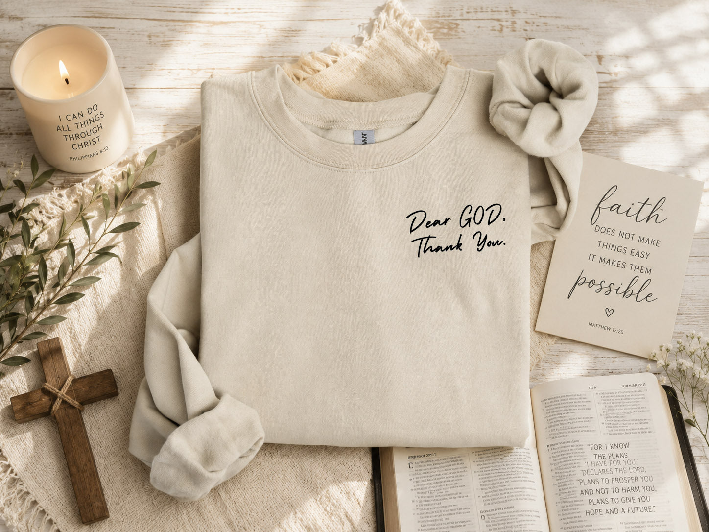 Dear God Thank You, Blessings, Thankful, Jesus, Faith, Gildan Sweatshirt