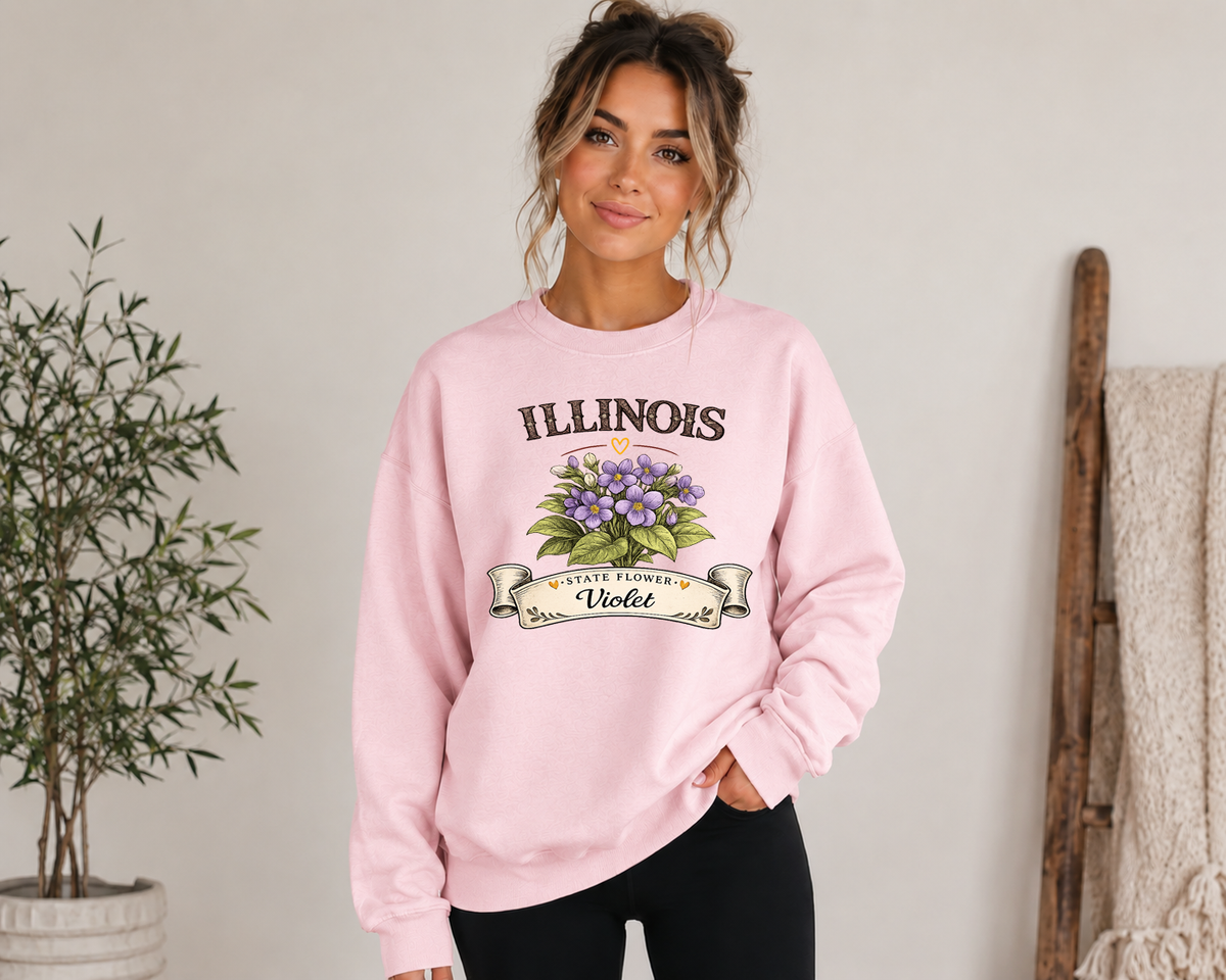 50 States State Flower Sweatshirt | Vintage Floral State Crewneck | Choose Your State | Gildan Sweatshirt