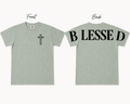 BLESSED Comfort Colors T-Shirt | Christian Faith Cross Tee | Front & Back Graphic Shirt | Unisex Jesus Shirt