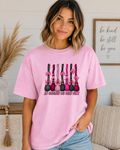 In October We Wear Pink Comfort Colors T-Shirt – Breast Cancer Awareness Witch Broom Tee, Pink Ribbon Halloween Shirt