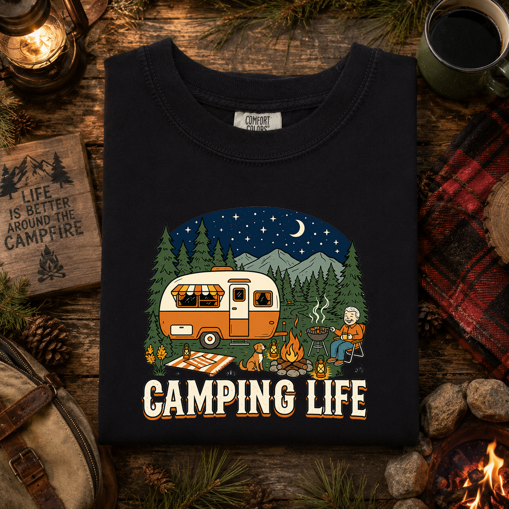 Camping Life, Outside, Adventure, Memories, Comfort Colors Tshirt