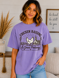 Chicken Raising & Jesus Praising Comfort Colors T-Shirt | Christian Farm Graphic Tee | Country Faith Shirt