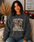 Fueled by Coffee & Football Gildan Sweatshirt | Football Mom Game Day Crewneck | Coffee Lover Football Shirt | Friday Night Lights Sweatshirt