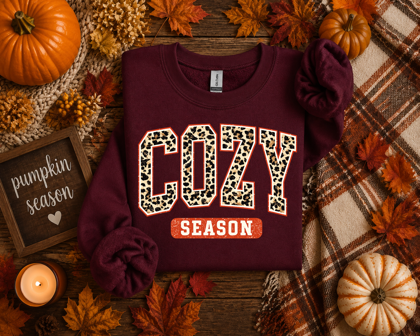 Cozy Season, Fall, Chilly, Snuggle, Gildan Sweatshirt