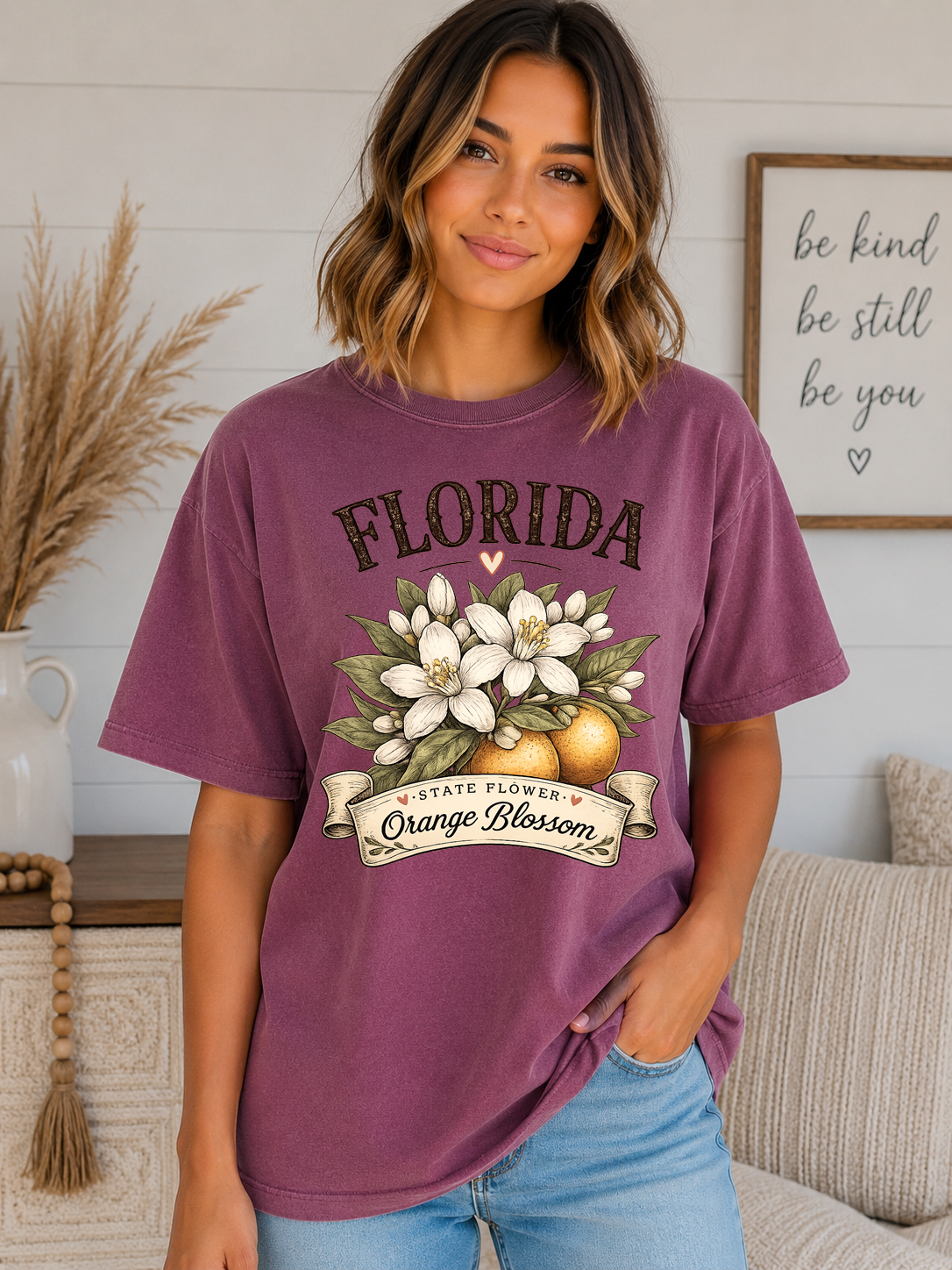 Comfort Colors State Flower T-Shirt | Choose From All 50 States | Vintage Floral Botanical Tee