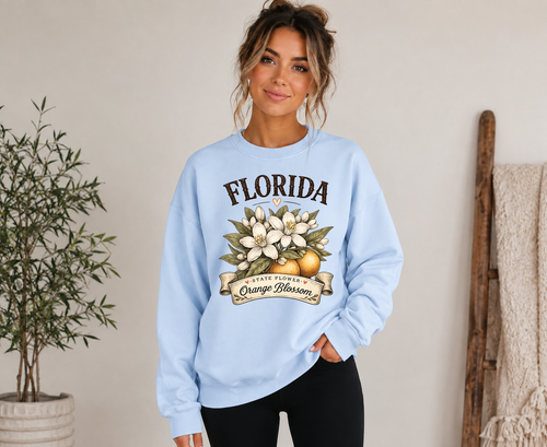 50 States State Flower Sweatshirt | Vintage Floral State Crewneck | Choose Your State | Gildan Sweatshirt