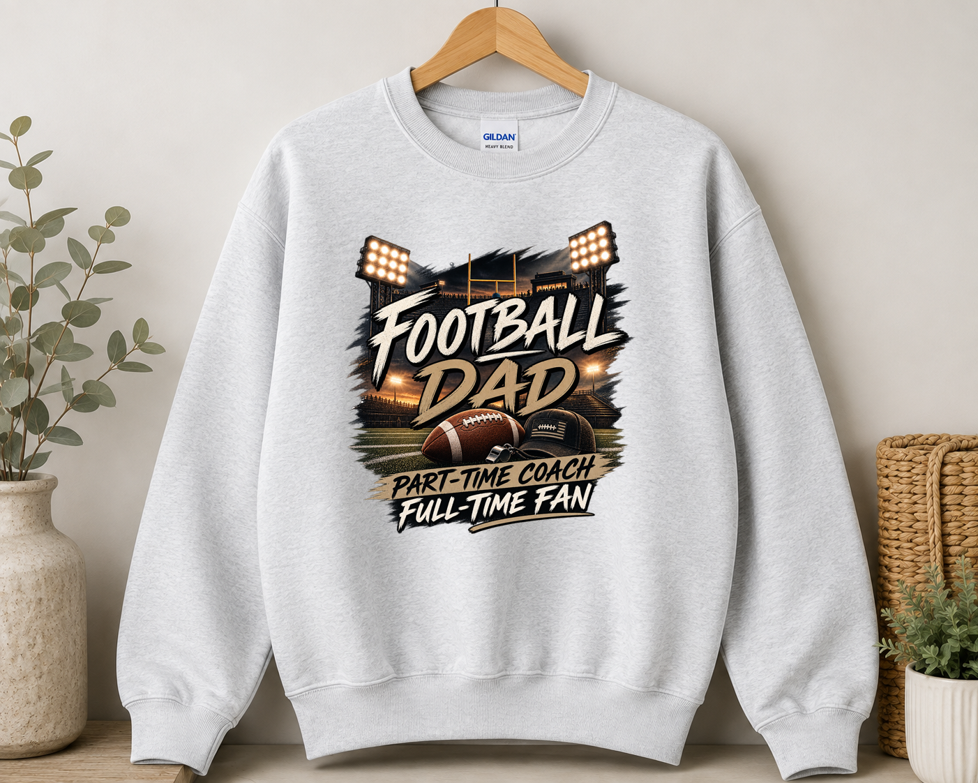 Football Dad Sweatshirt – Part-Time Coach Full-Time Fan | Football Dad Gift | Game Day Crewneck | Football Season Sweatshirt