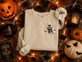 Ghost and Books, Reading, Ghost, Halloween, Gildan Sweatshirt
