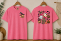 Halloween Ghost & Pumpkin Comfort Colors T-Shirt – Leopard Print Bows, Spooky Cute Front & Back Graphic Tee