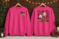 Spooky Cute Halloween Ghost & Pumpkin Sweatshirt – Leopard Print Bows, Witchy Pumpkin, Front & Back Halloween Crewneck