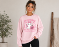 In October We Wear Pink Gildan Sweatshirt | Breast Cancer Awareness Halloween Ghost Crewneck | Cute Pink October Sweatshirt