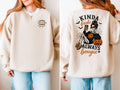 Kinda Broke Always Bougie, Skeleton, Pumpkin, Halloween, Front and Back, Gildan Sweatshirt