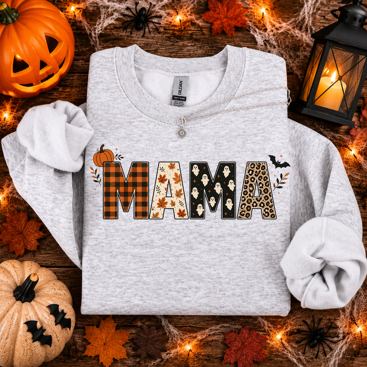 Mama, Halloween, Fall, Gildan Sweatshirt