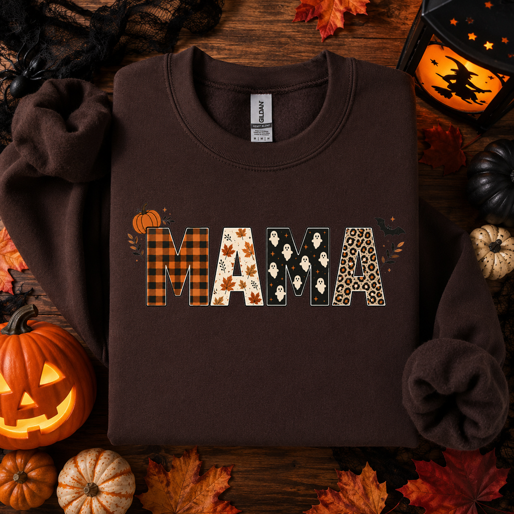 Mama, Halloween, Fall, Gildan Sweatshirt