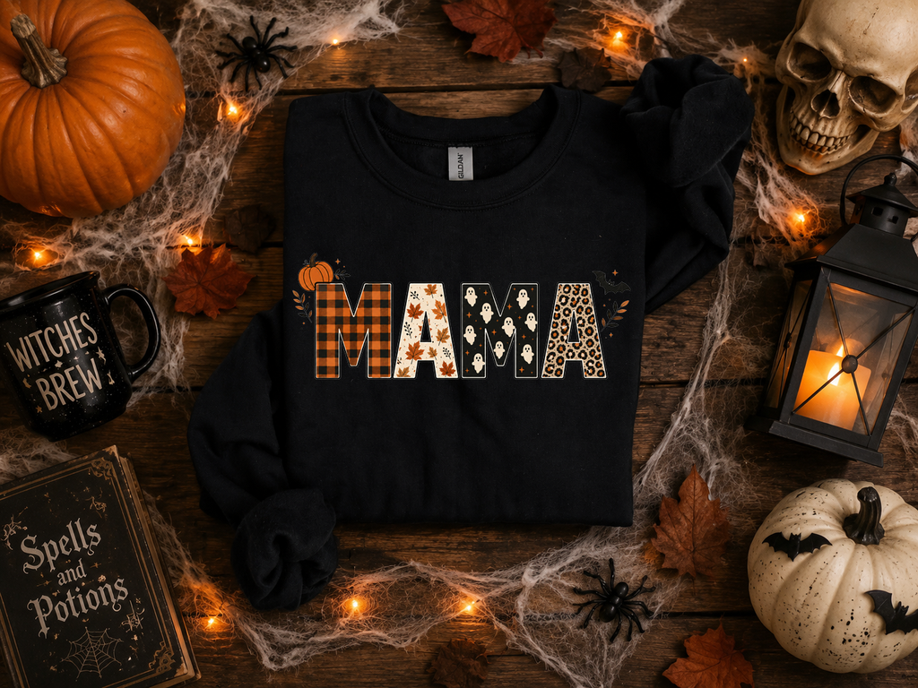 Mama, Halloween, Fall, Gildan Sweatshirt