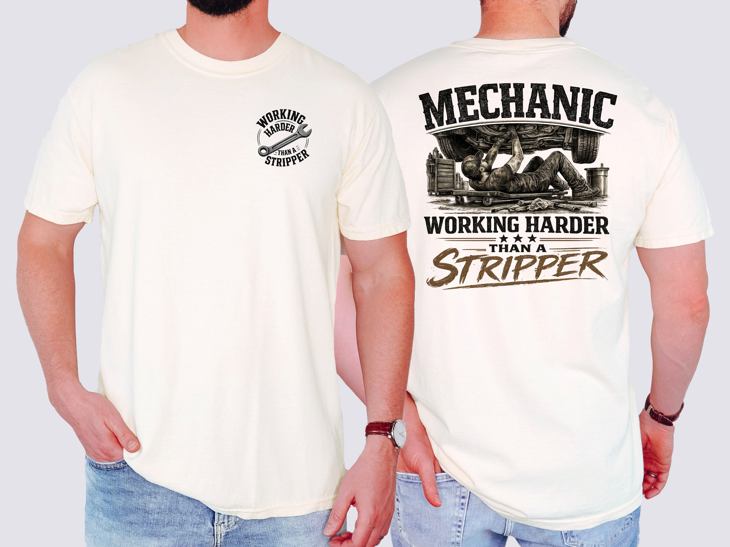 Mechanic, Working Harder Than, Funny, Mens, Comfort Colors Tshirt