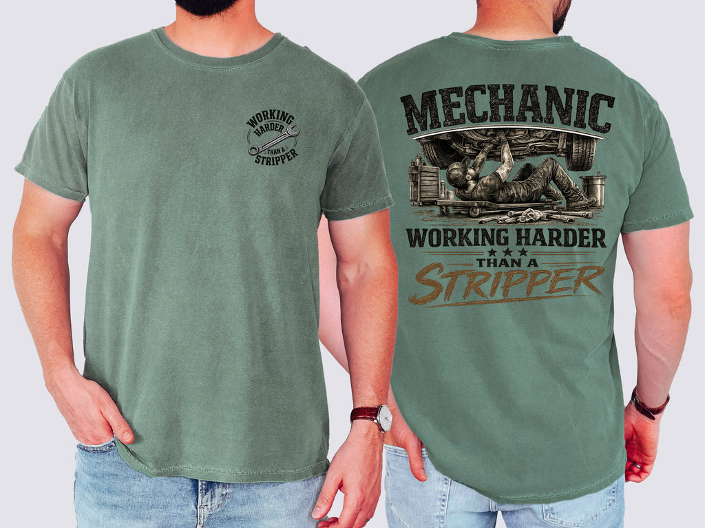Mechanic, Working Harder Than, Funny, Mens, Comfort Colors Tshirt