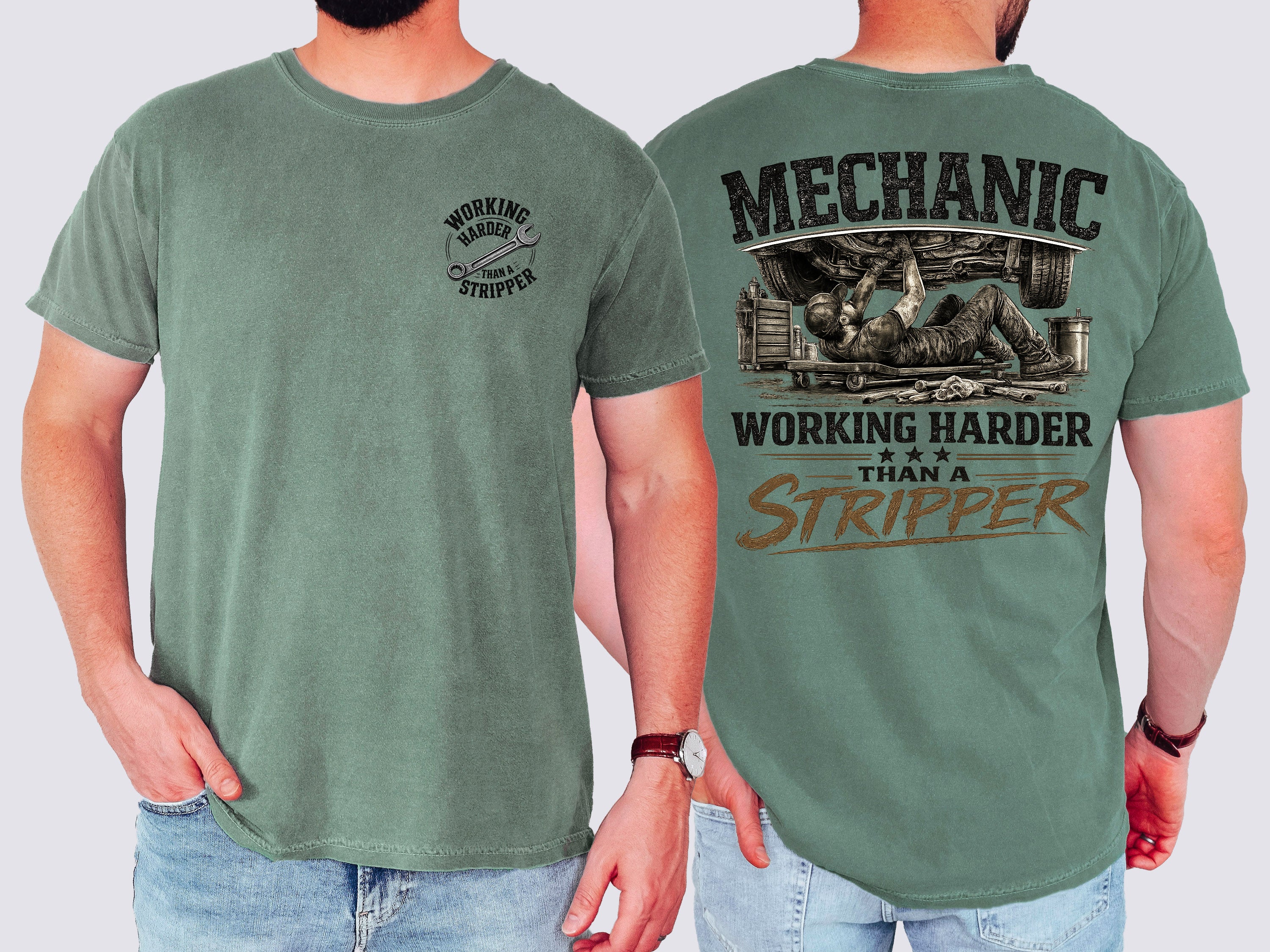 Mechanic, Working Harder Than, Funny, Mens, Comfort Colors Tshirt