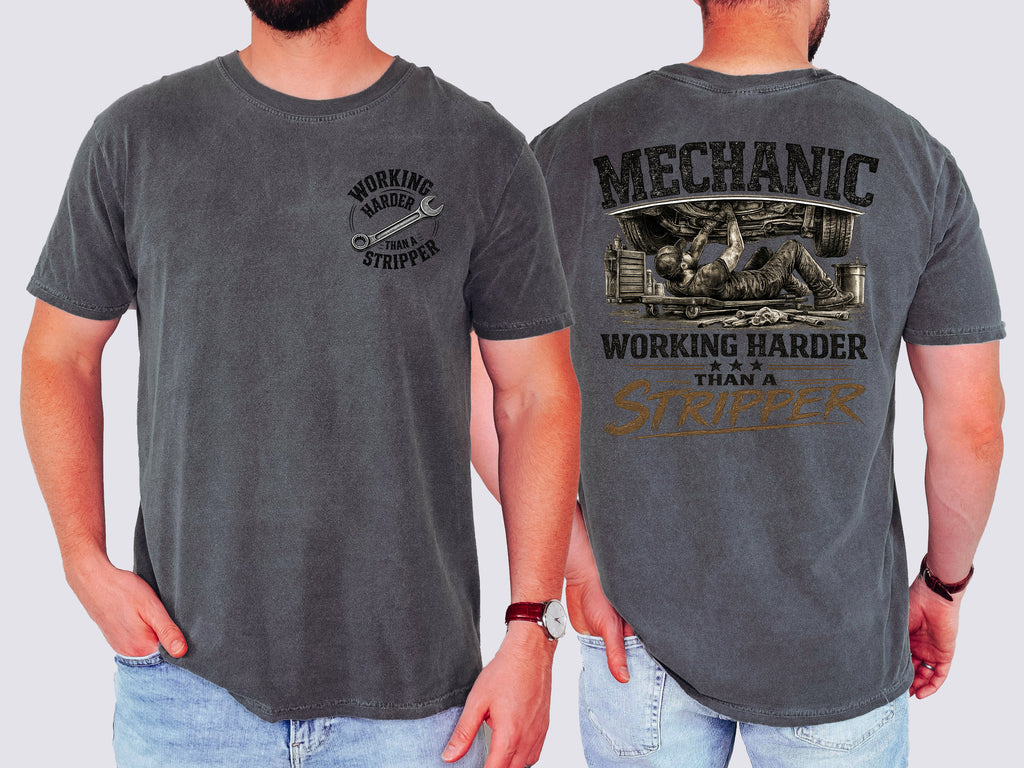 Mechanic, Working Harder Than, Funny, Mens, Comfort Colors Tshirt