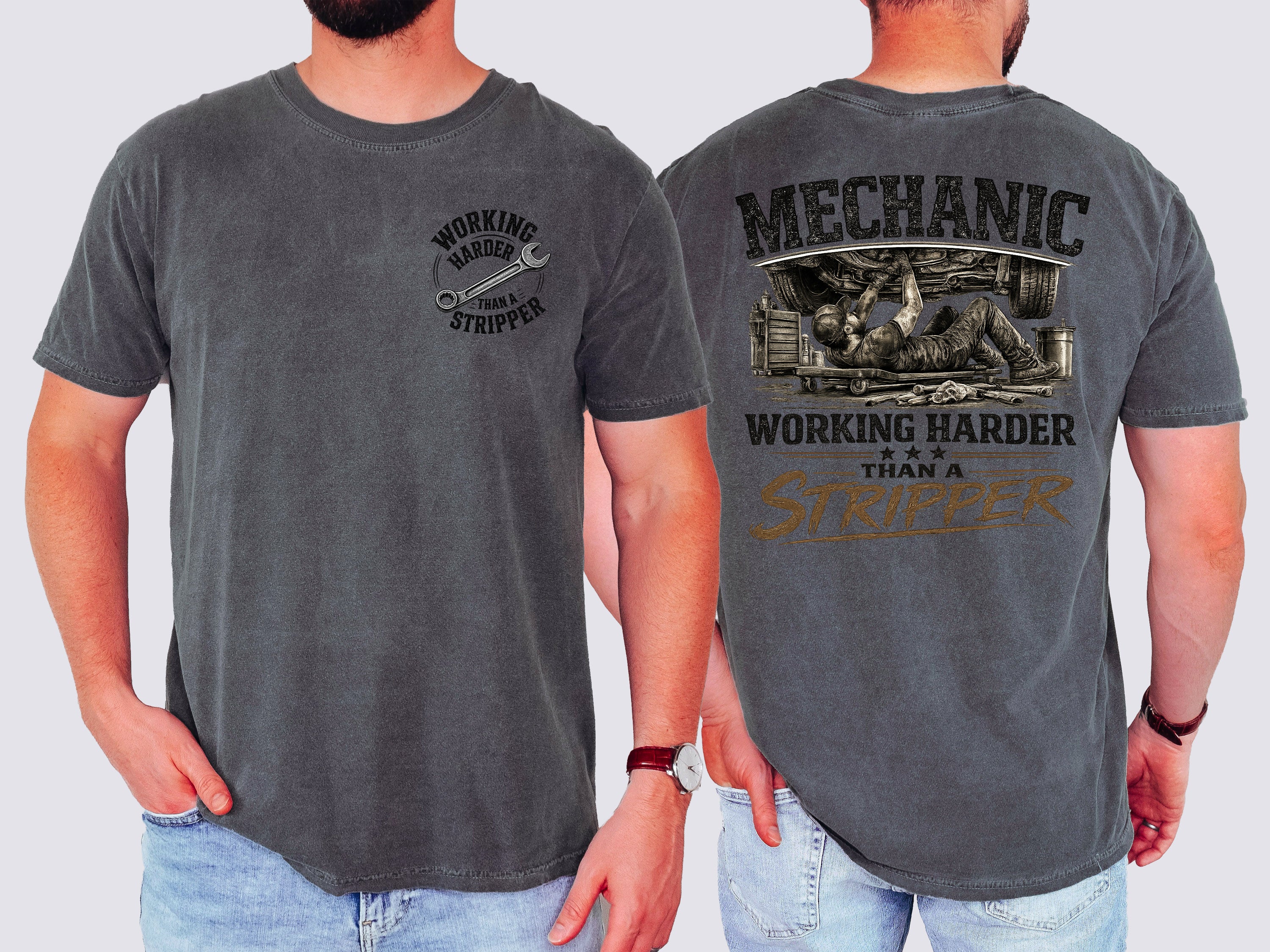 Mechanic, Working Harder Than, Funny, Mens, Comfort Colors Tshirt