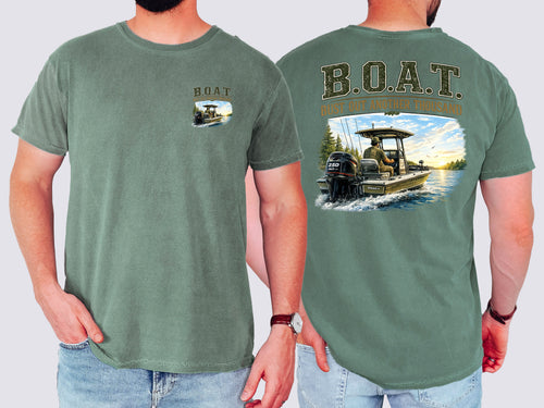 B.O.A.T Bust Out Another Thousand, Comfort Colors Tshirt, Boat, Fishing