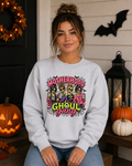 Motherhood Ghoul Gang Halloween Sweatshirt | Funny Mom Halloween Crewneck | Zombie Mom Graphic Sweatshirt | Spooky Mama Fall Shirt