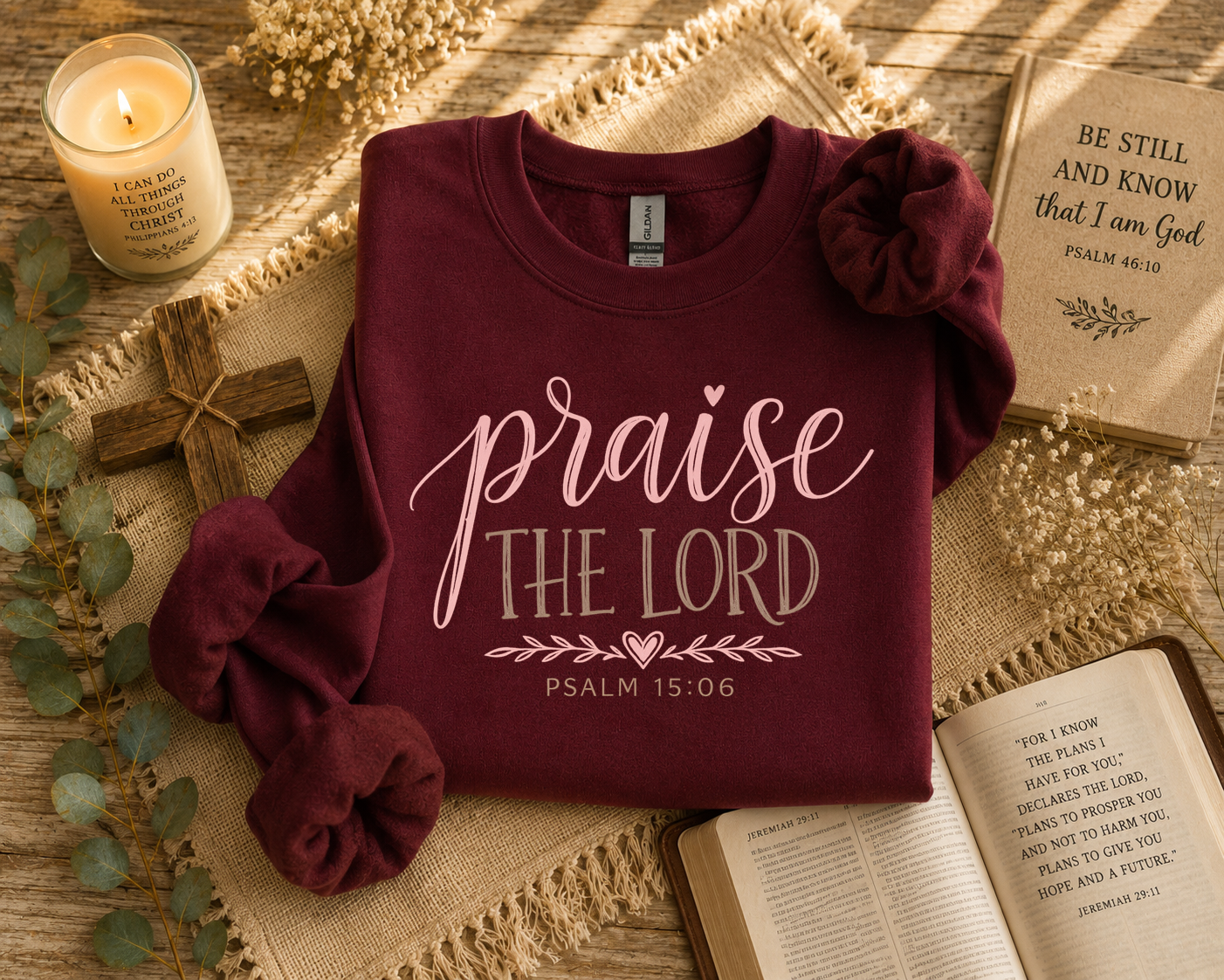 Praise The Lord, Jesus, Faith, Gildan Sweatshirt