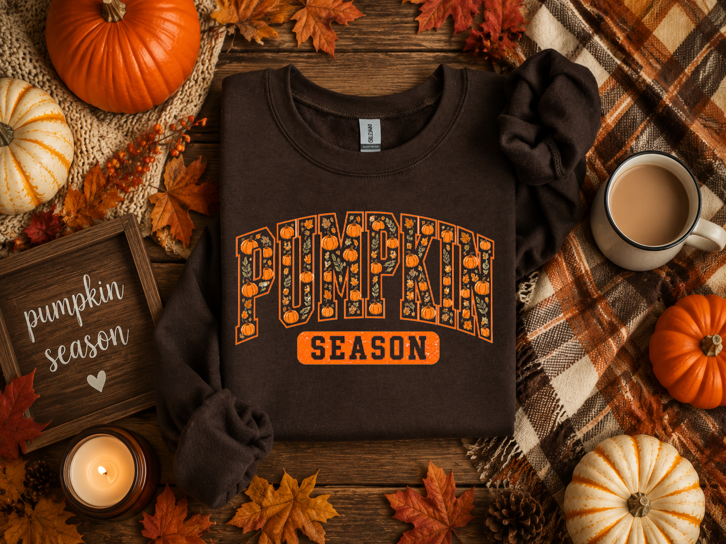 Pumpkin Season, Fall, Autumn, Gildan Sweatshirt