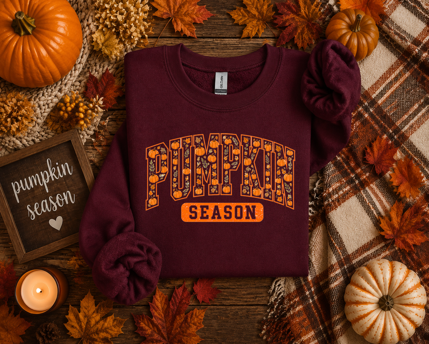 Pumpkin Season, Fall, Autumn, Gildan Sweatshirt