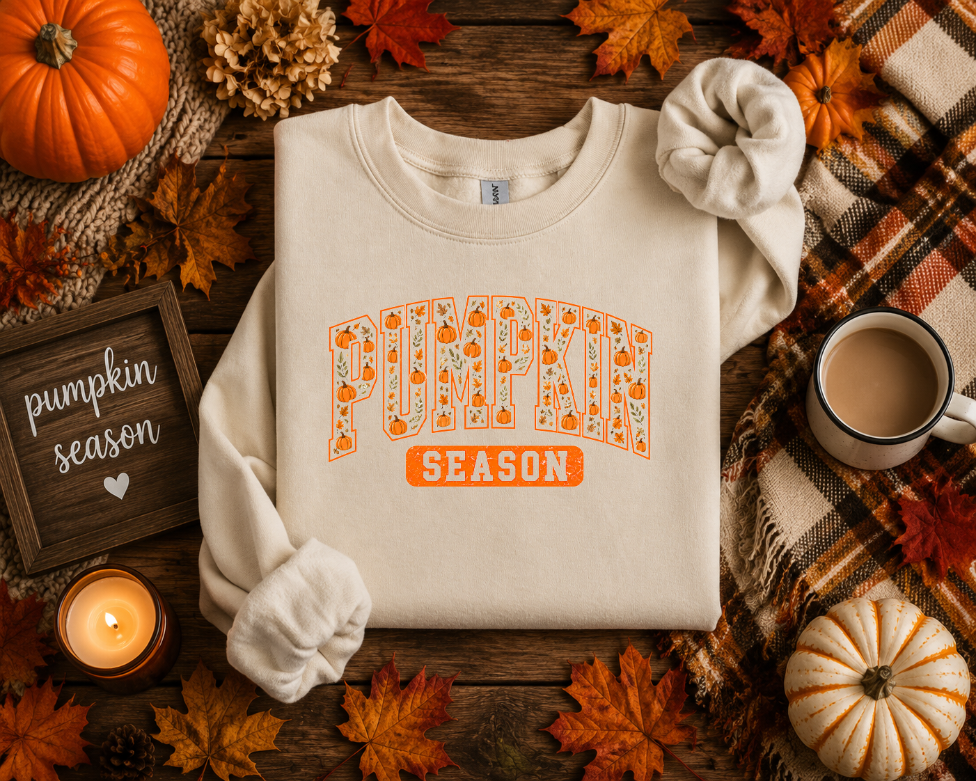 Pumpkin Season, Fall, Autumn, Gildan Sweatshirt