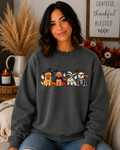 Halloween Dogs Gildan Sweatshirt – Cute Spooky Dog Costume Graphic Crewneck, Witch Vampire Mummy & Skeleton Dogs, Fall Halloween Shirt