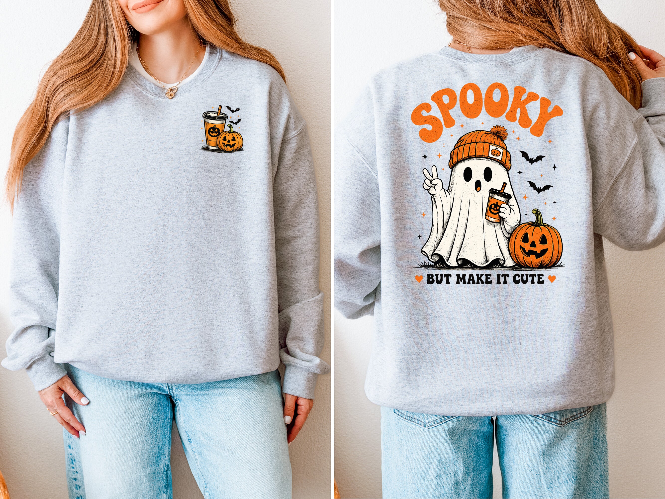 Spooky But Make It Cute, Ghost, Pumpkin, Cute, Halloween