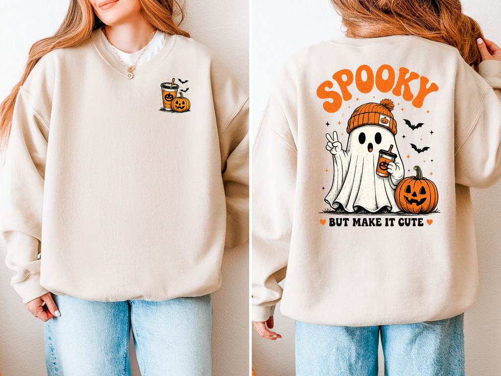 Spooky But Make It Cute, Ghost, Pumpkin, Cute, Halloween