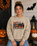 The Boys of Fall Halloween Gildan Sweatshirt – Horror Icons & Pumpkins Spooky Season Graphic Crewneck
