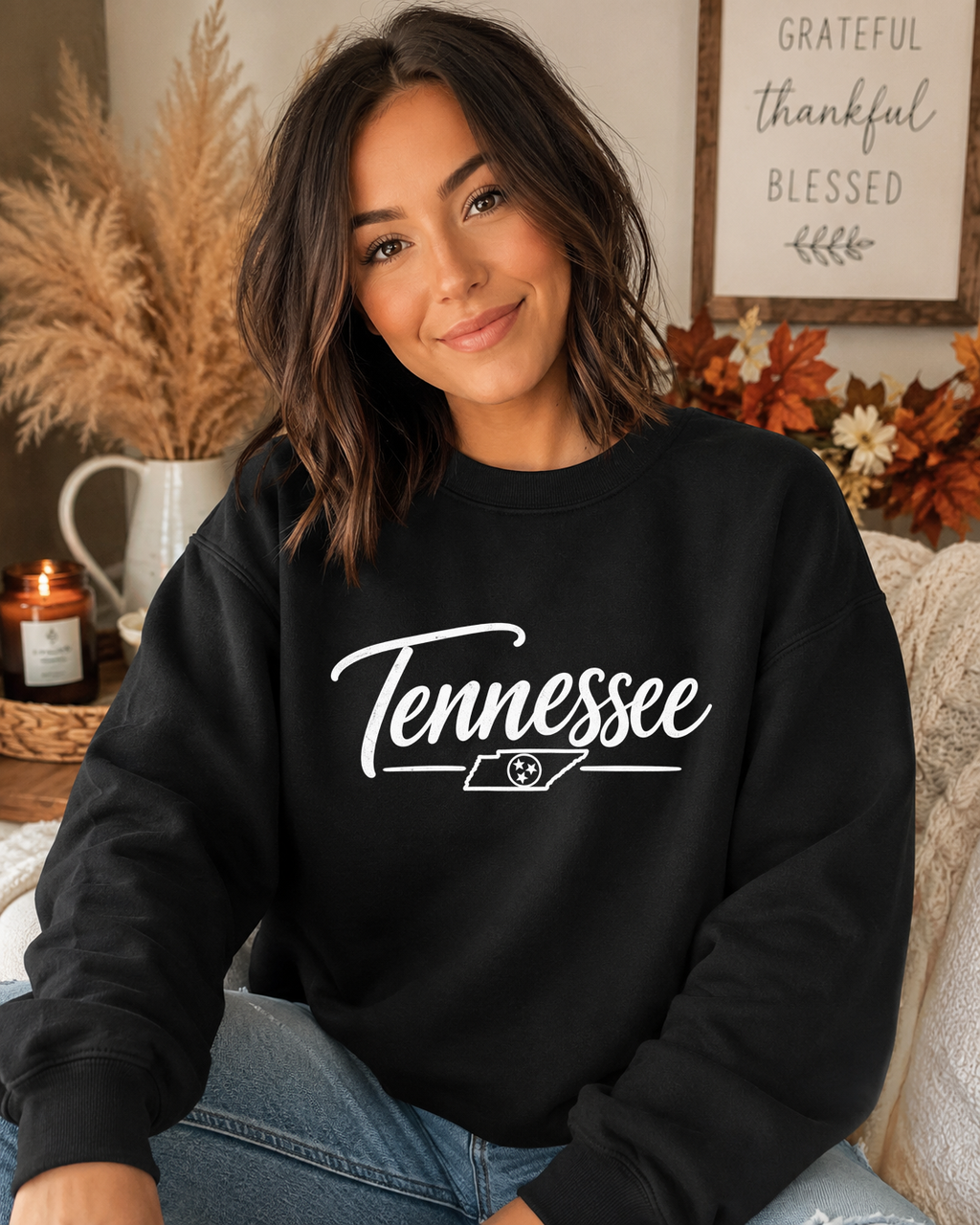 Tennessee State Pride Vintage Script Gildan Sweatshirt – Rustic Tennessee Graphic Crewneck