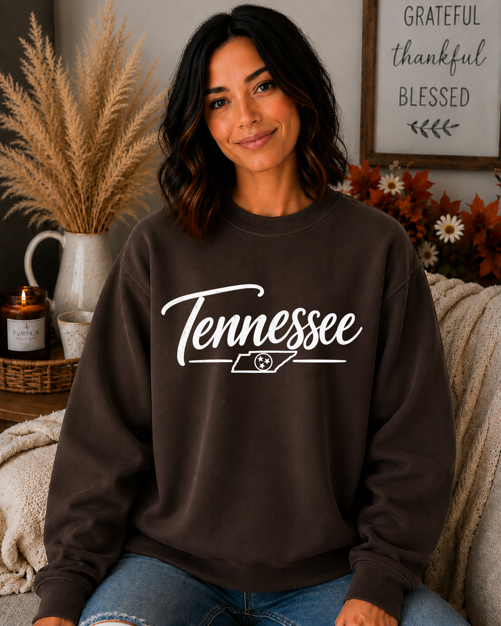 Tennessee State Pride Vintage Script Gildan Sweatshirt – Rustic Tennessee Graphic Crewneck
