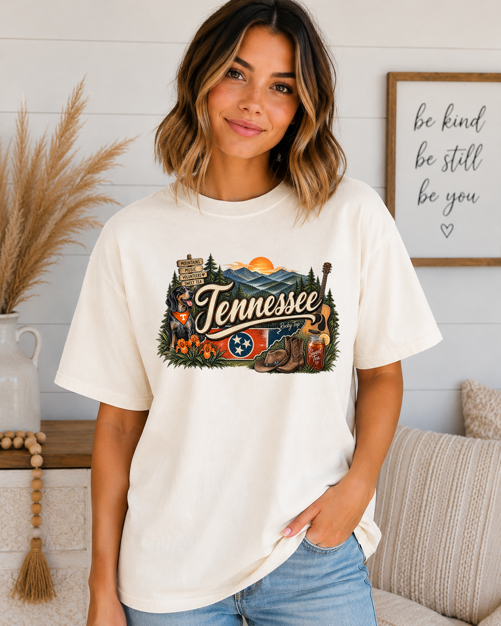 Tennessee Home Sweet Home Comfort Colors T-Shirt – Smoky Mountains, Music, Sweet Tea & Volunteer State Graphic Tee