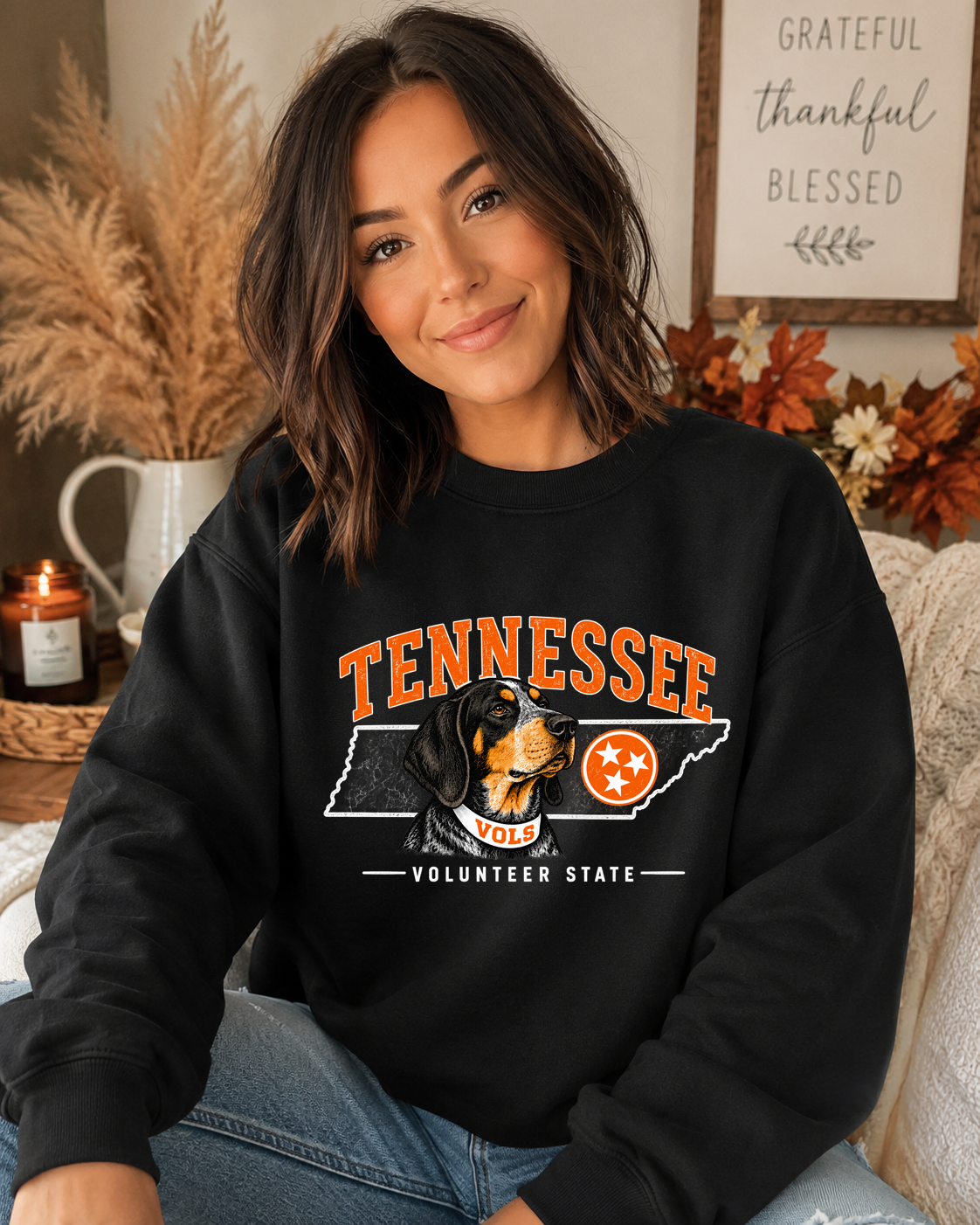 Tennessee Vols Hound Dog Gildan Sweatshirt – Vintage Volunteer State Tennessee Crewneck