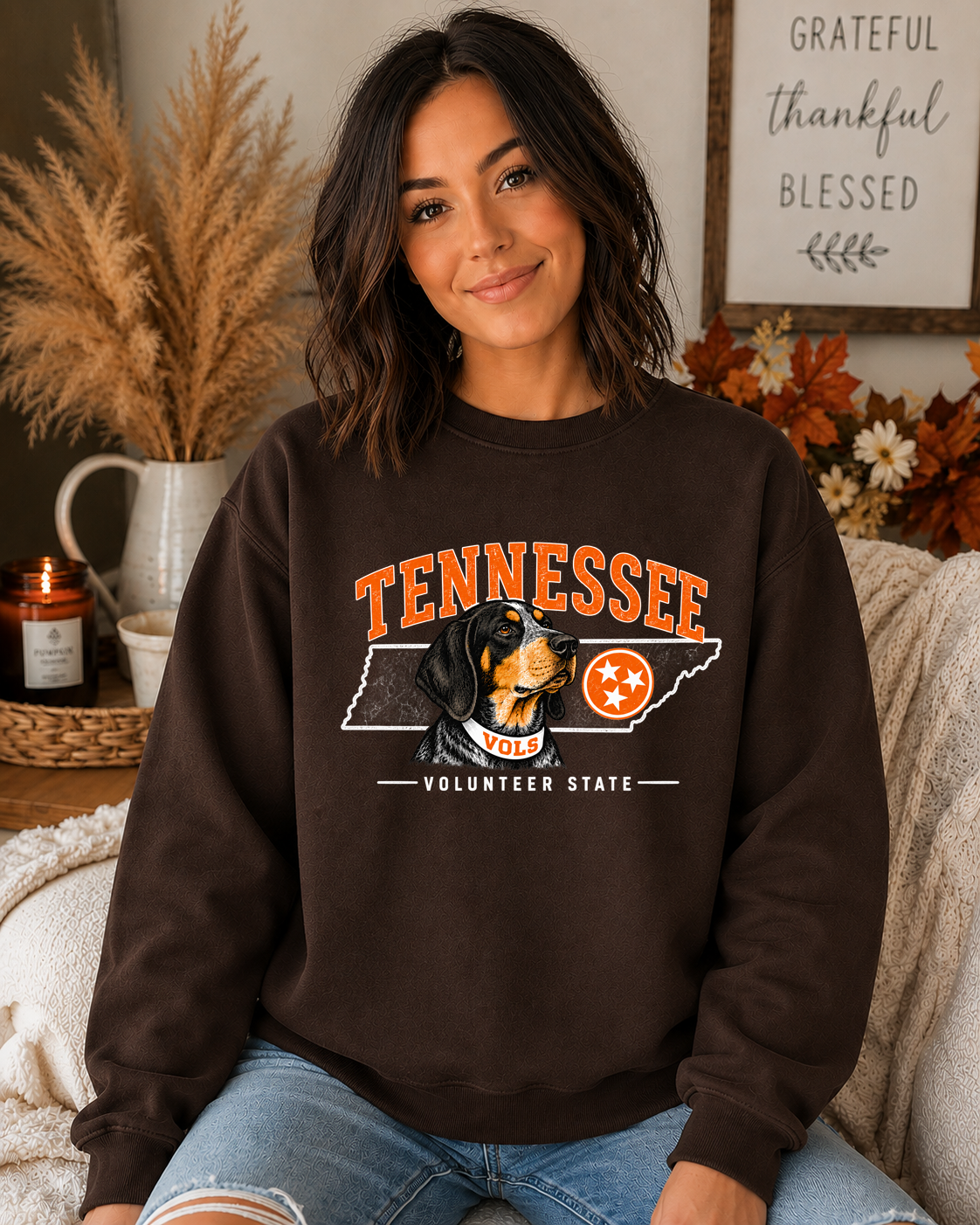 Tennessee Vols Hound Dog Gildan Sweatshirt – Vintage Volunteer State Tennessee Crewneck