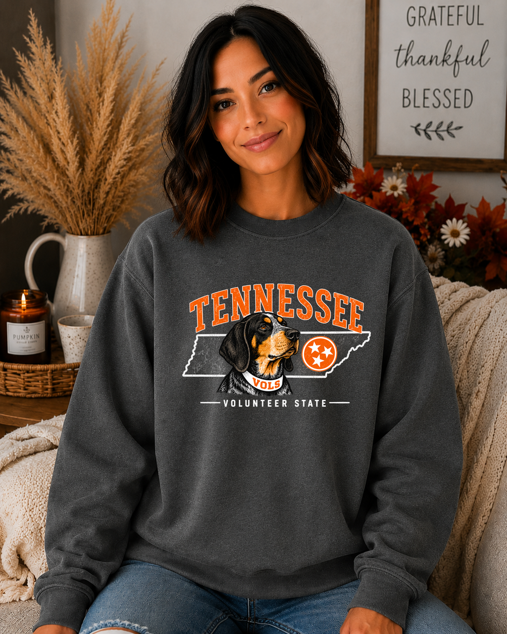 Tennessee Vols Hound Dog Gildan Sweatshirt – Vintage Volunteer State Tennessee Crewneck