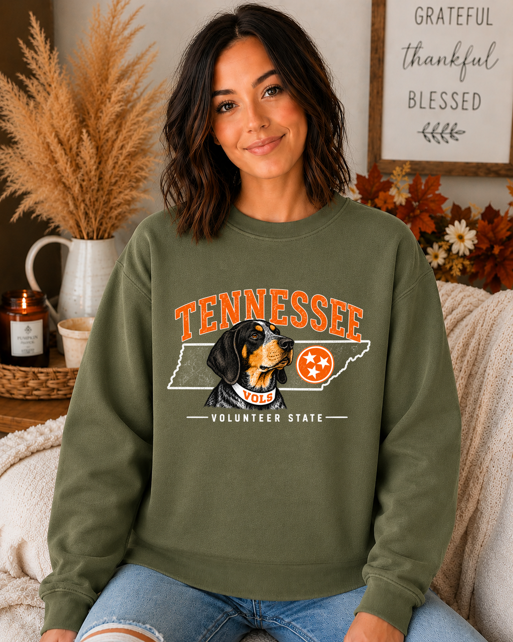 Tennessee Vols Hound Dog Gildan Sweatshirt – Vintage Volunteer State Tennessee Crewneck