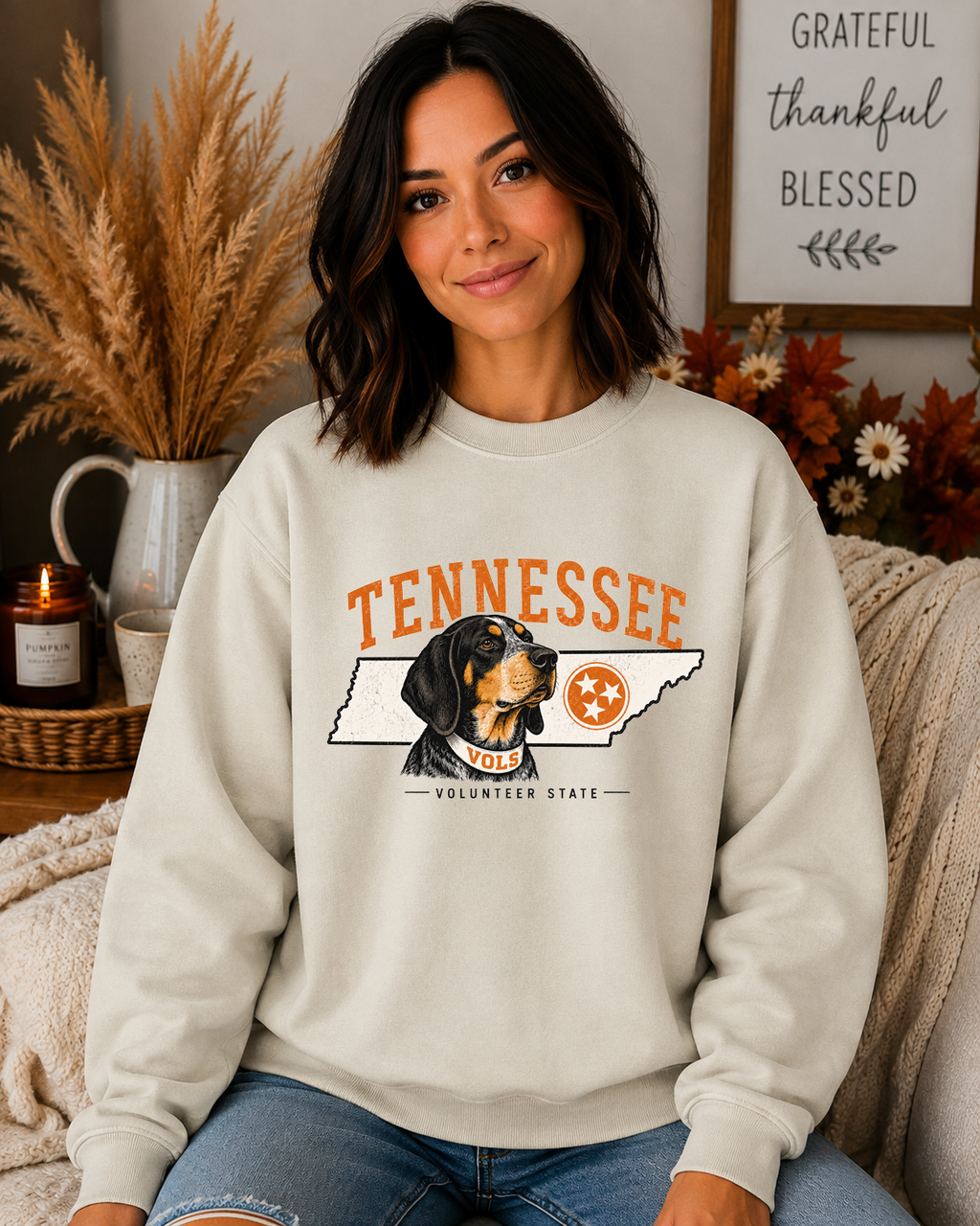 Tennessee Vols Hound Dog Gildan Sweatshirt – Vintage Volunteer State Tennessee Crewneck