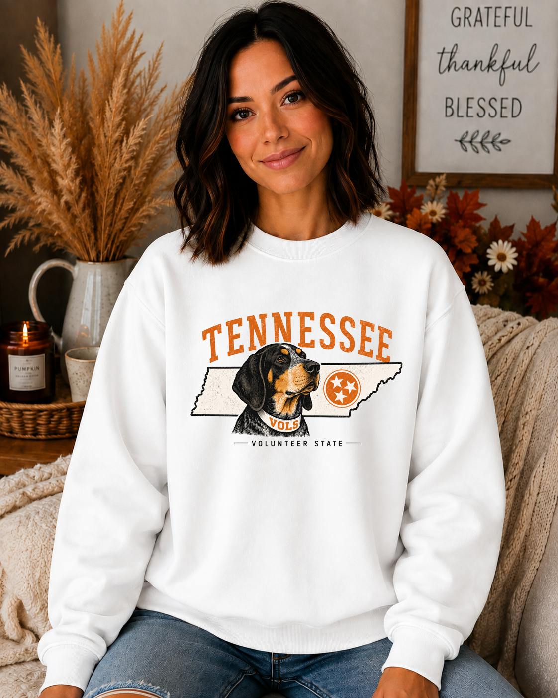 Tennessee Vols Hound Dog Gildan Sweatshirt – Vintage Volunteer State Tennessee Crewneck