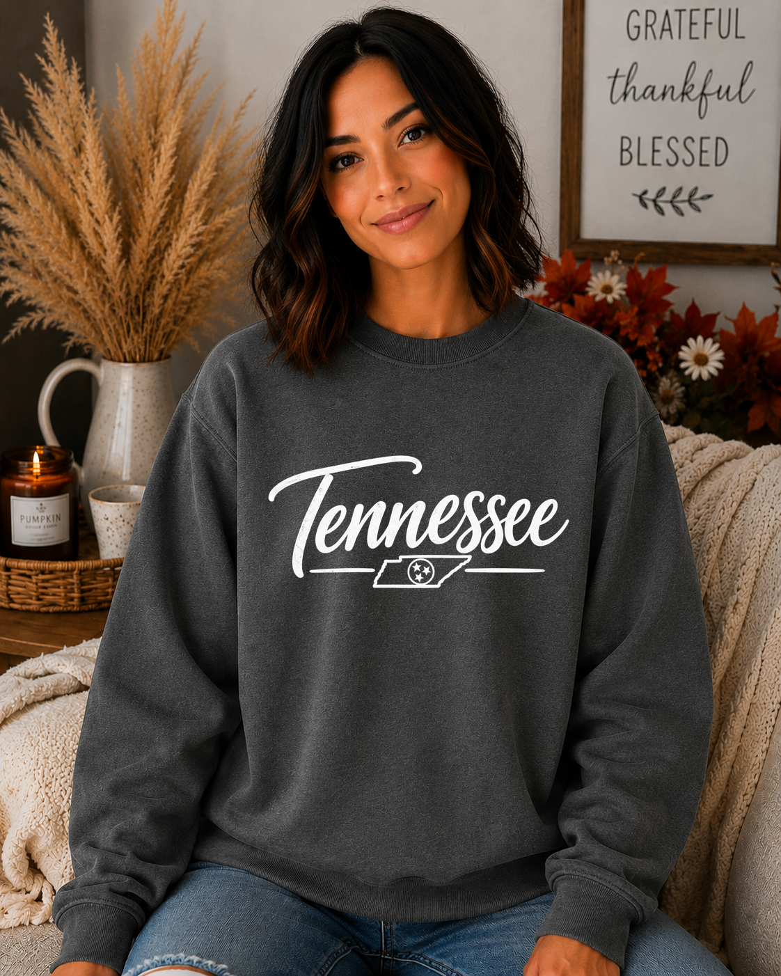 Tennessee State Pride Vintage Script Gildan Sweatshirt – Rustic Tennessee Graphic Crewneck