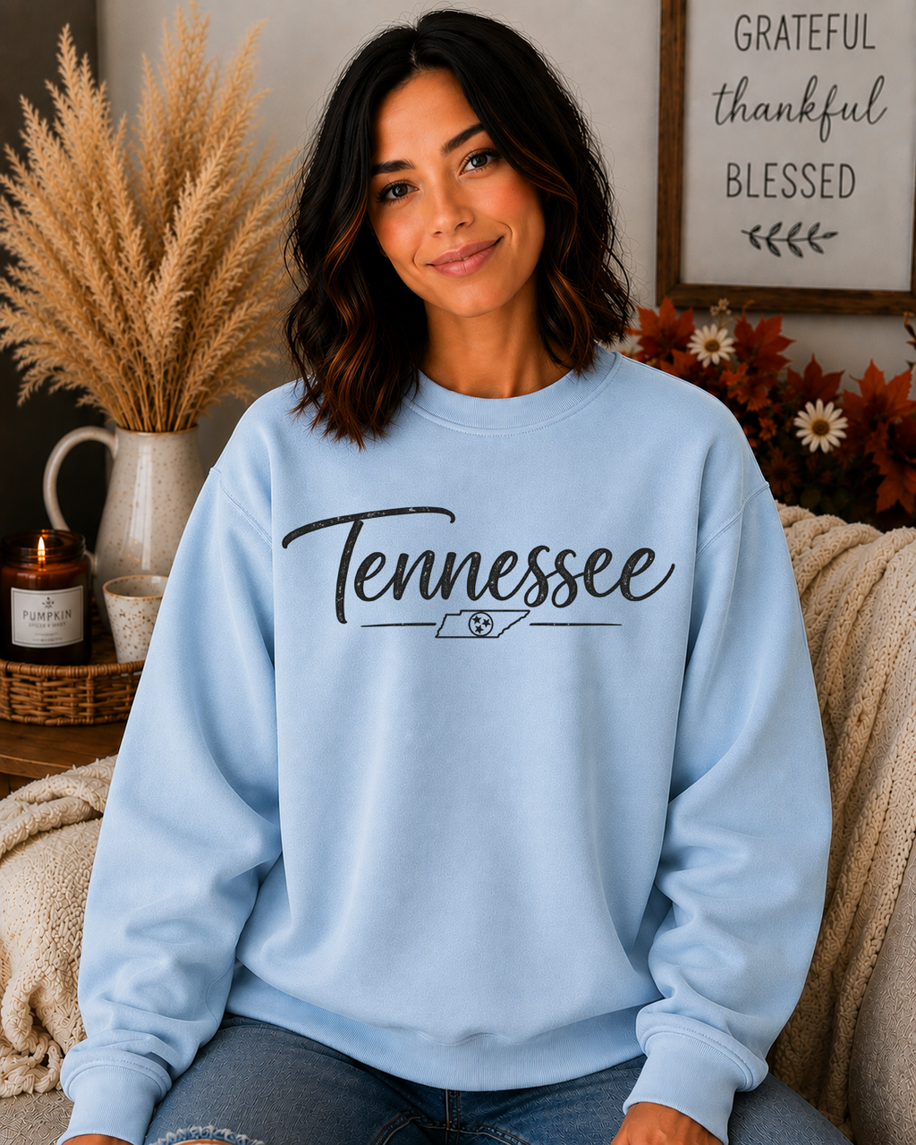 Tennessee State Pride Vintage Script Gildan Sweatshirt – Rustic Tennessee Graphic Crewneck