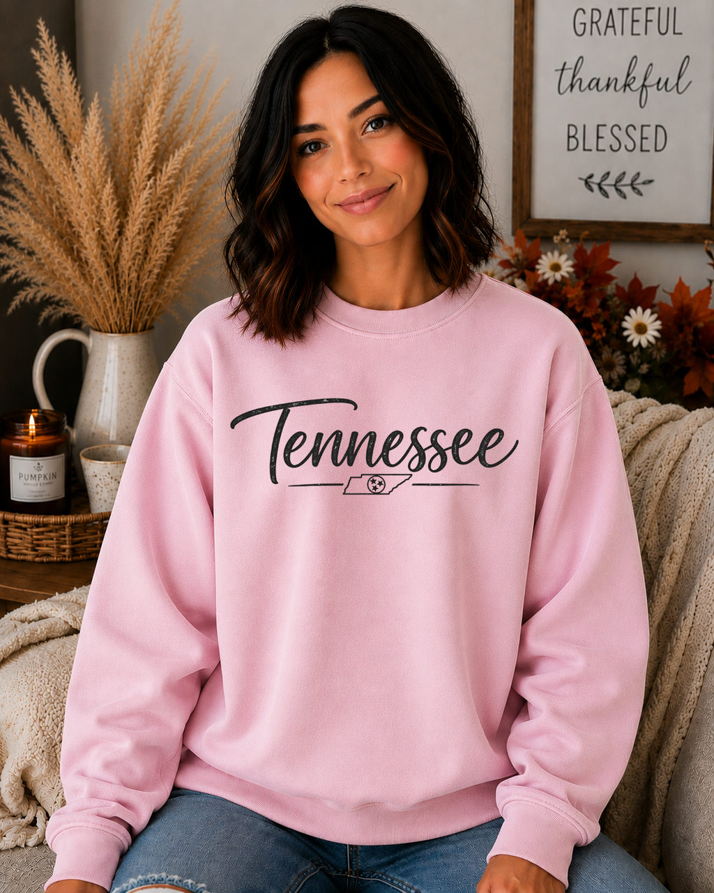 Tennessee State Pride Vintage Script Gildan Sweatshirt – Rustic Tennessee Graphic Crewneck