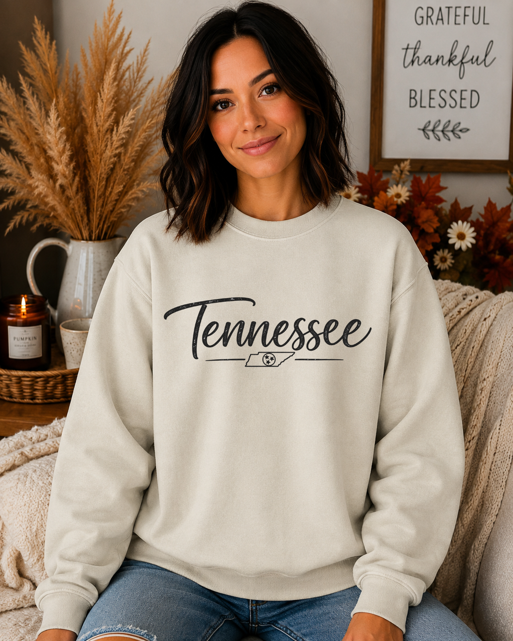 Tennessee State Pride Vintage Script Gildan Sweatshirt – Rustic Tennessee Graphic Crewneck
