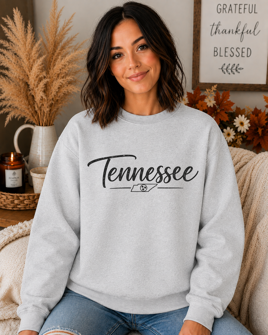 Tennessee State Pride Vintage Script Gildan Sweatshirt – Rustic Tennessee Graphic Crewneck