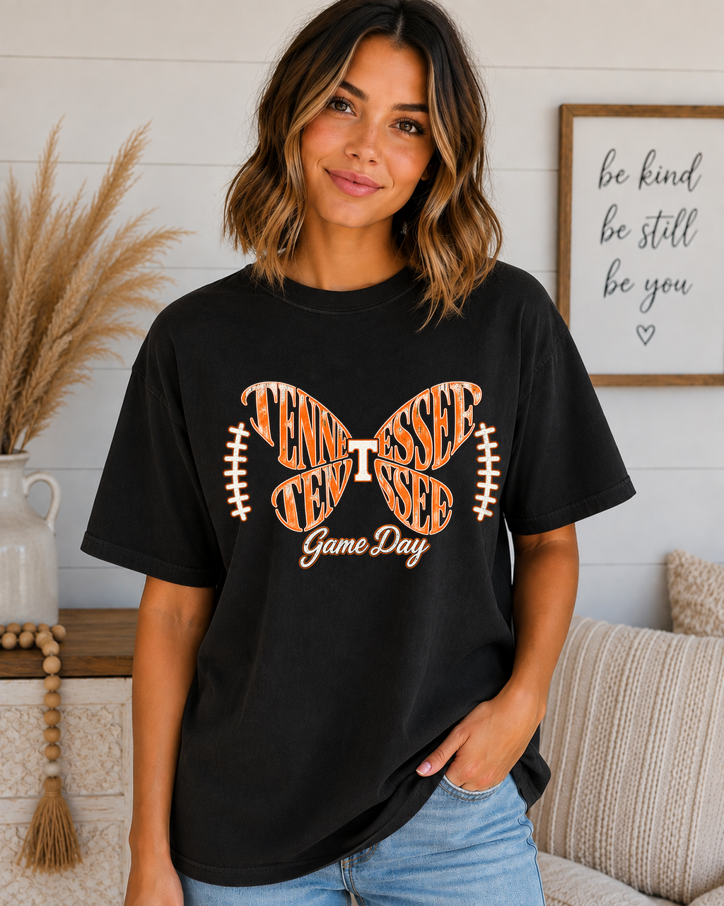 Tennessee Game Day Comfort Colors T-Shirt – Orange Butterfly Football Graphic Tee, Tennessee Football Fan Shirt